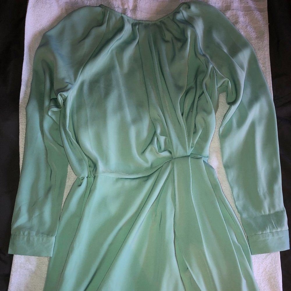 Ave & Aiden Long-Sleeved Mini Sheath Dress - Aqua